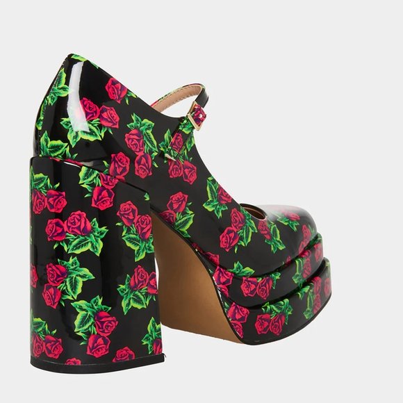 BRAND NEW Betsey Johnson 80TH BIRTHDAY BLONDIE ROSE MARYJANE PLATFORMS Size 9.5 - Picture 5 of 8
